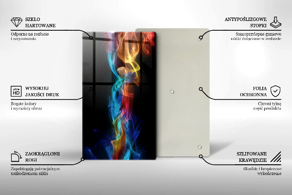 Glass worktop saver Colorful smoke