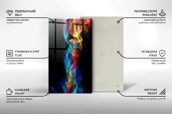 Glass worktop saver Colorful smoke