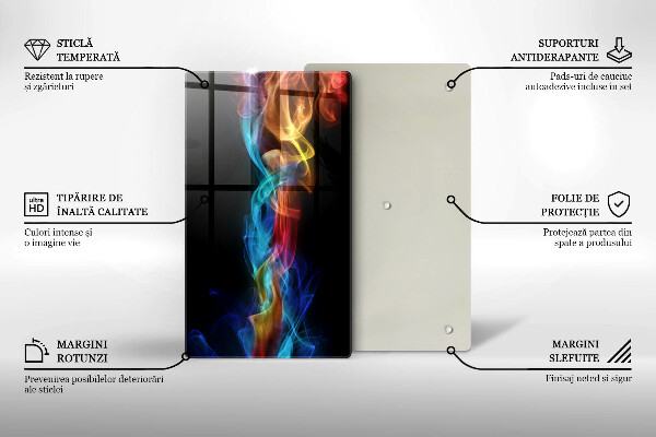 Glass worktop saver Colorful smoke