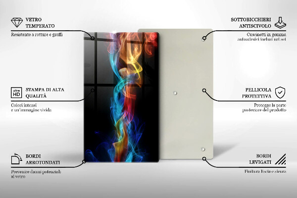 Glass worktop saver Colorful smoke