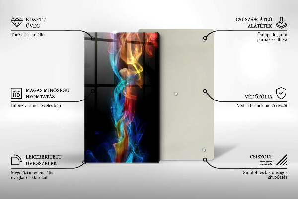 Glass worktop saver Colorful smoke