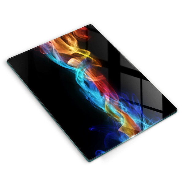Glass worktop saver Colorful smoke
