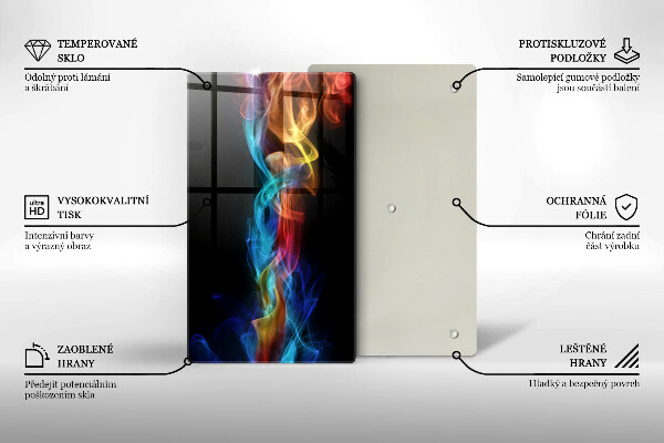 Glass worktop saver Colorful smoke