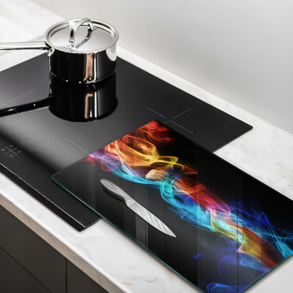 Glass worktop saver Colorful smoke