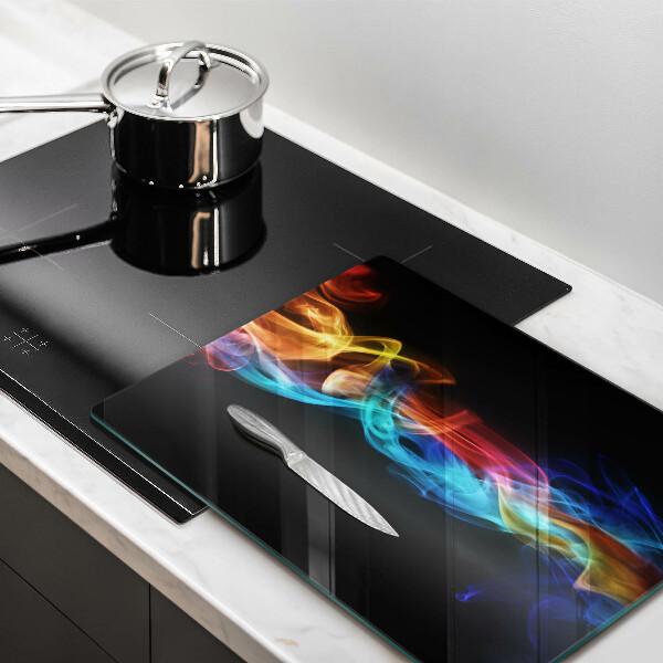 Glass worktop saver Colorful smoke
