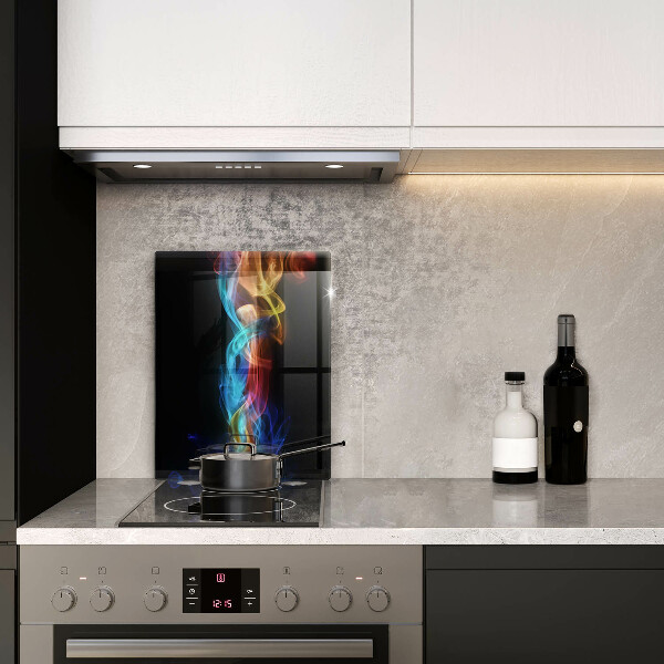 Glass worktop saver Colorful smoke