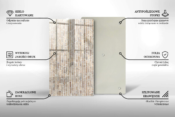 Glass worktop saver Wall bright bricks