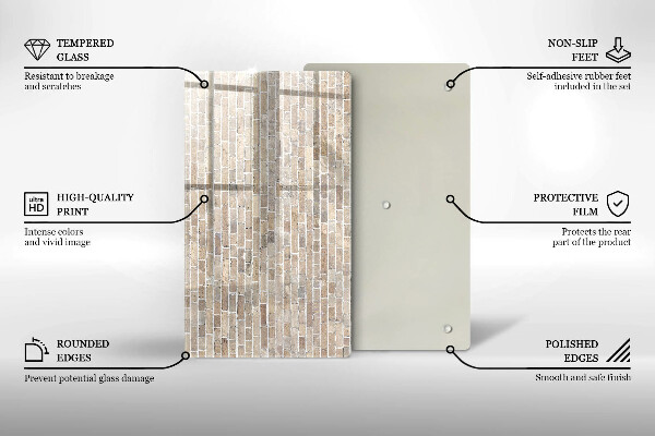 Glass worktop saver Wall bright bricks