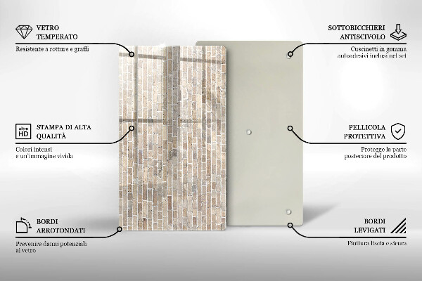 Glass worktop saver Wall bright bricks