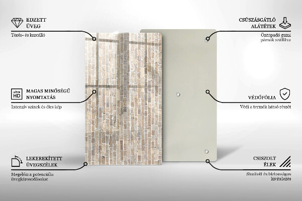 Glass worktop saver Wall bright bricks