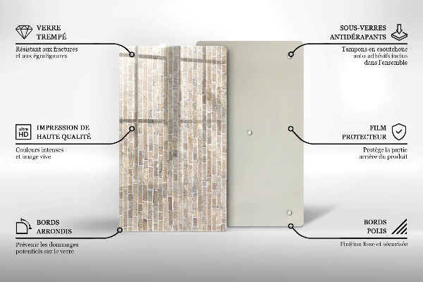 Glass worktop saver Wall bright bricks