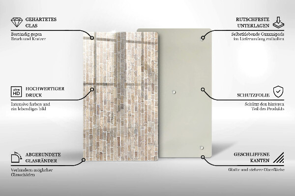 Glass worktop saver Wall bright bricks