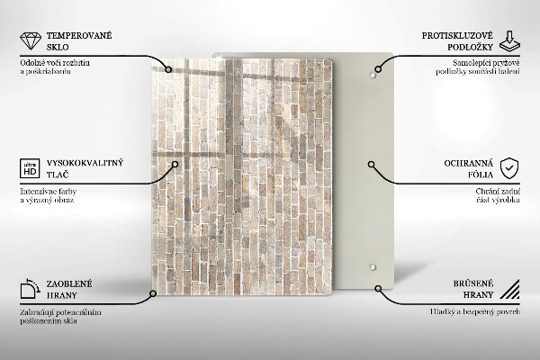 Glass worktop saver Wall bright bricks