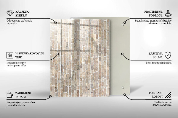 Glass worktop saver Wall bright bricks