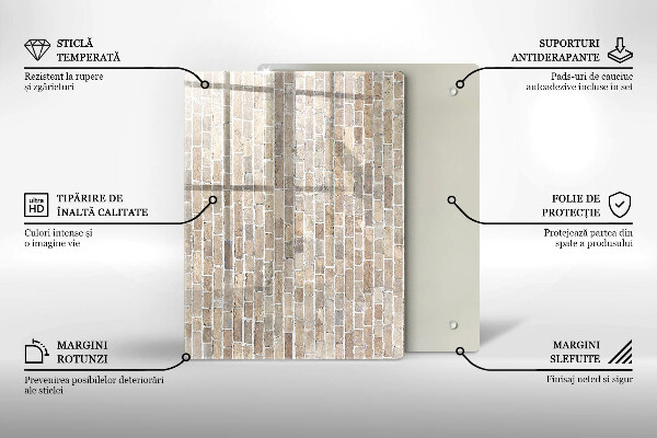 Glass worktop saver Wall bright bricks