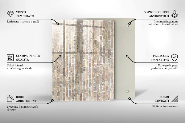 Glass worktop saver Wall bright bricks