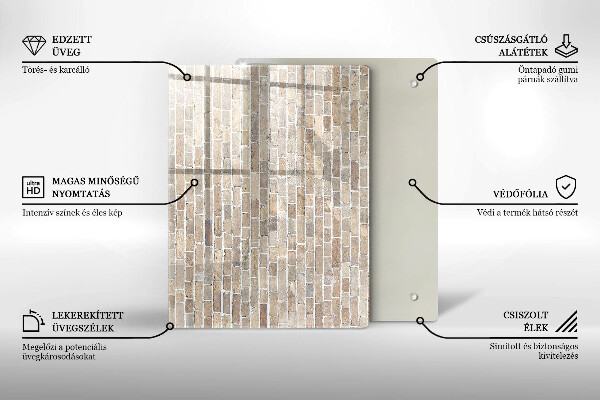 Glass worktop saver Wall bright bricks