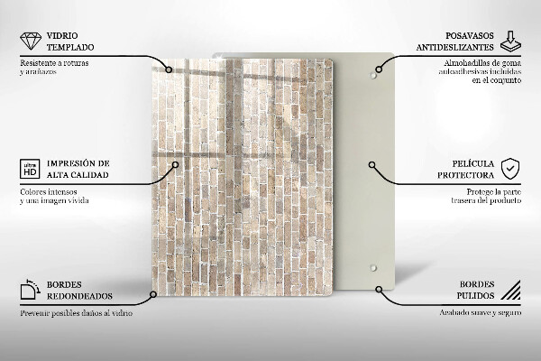 Glass worktop saver Wall bright bricks