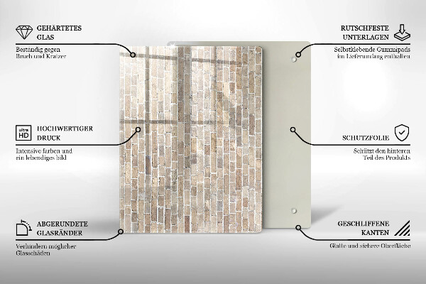 Glass worktop saver Wall bright bricks