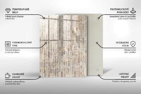 Glass worktop saver Wall bright bricks