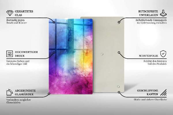 Glass worktop saver Rainbow watercolor spots