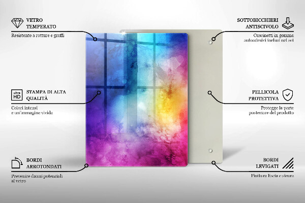 Glass worktop saver Rainbow watercolor spots