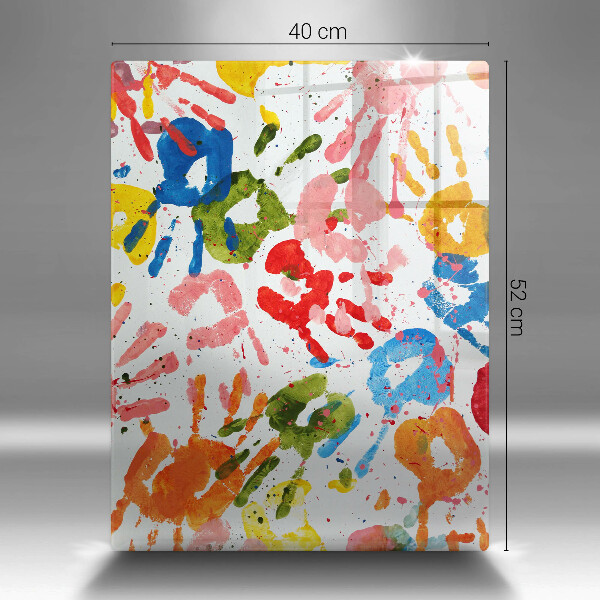 Glass worktop saver Traces of children's hands