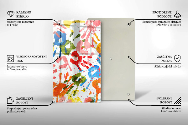 Glass worktop saver Traces of children's hands