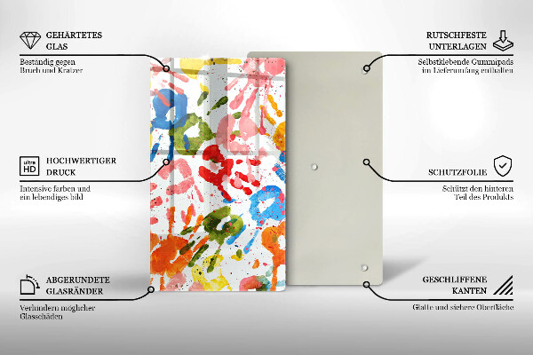 Glass worktop saver Traces of children's hands