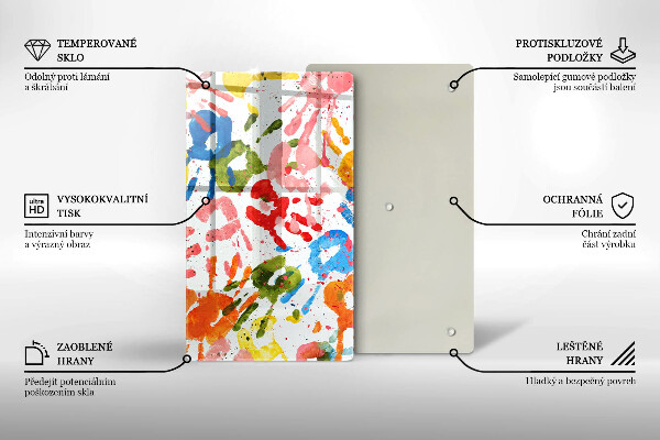 Glass worktop saver Traces of children's hands