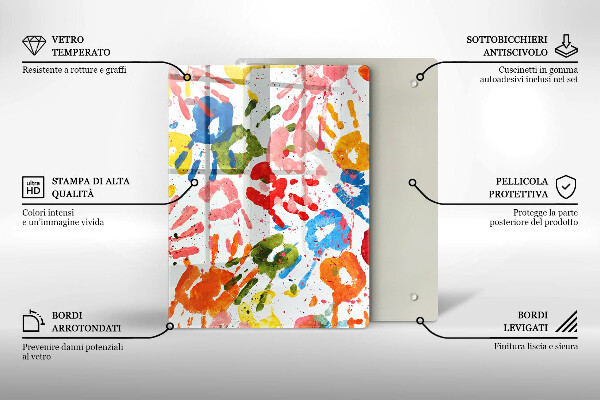 Glass worktop saver Traces of children's hands
