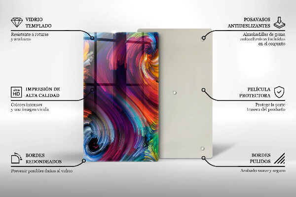 Glass worktop saver Colorful highlights