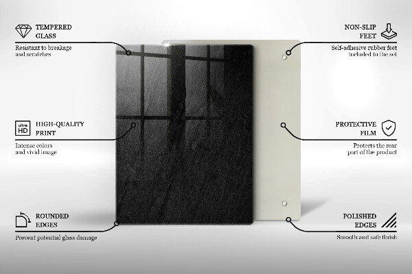 Glass worktop saver Rock texture