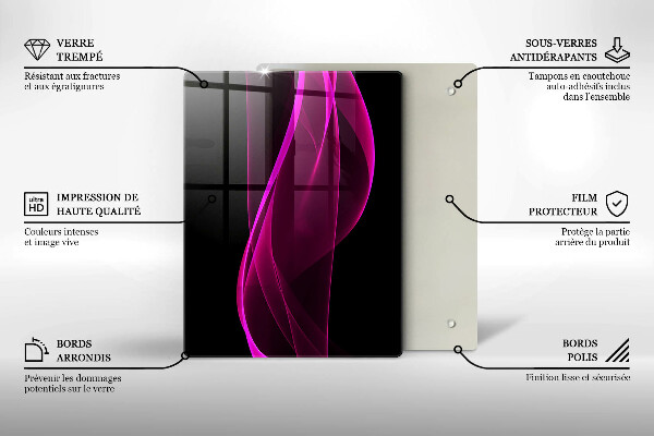 Glass worktop saver Pink abstraction