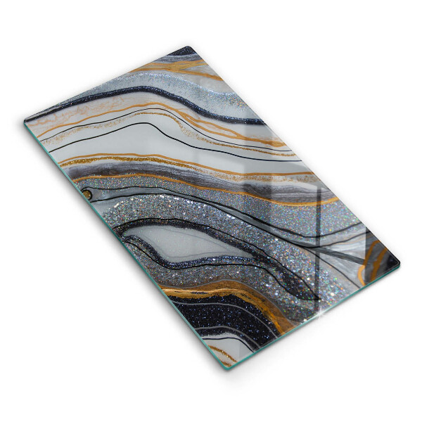 Glass worktop saver Rock with gold