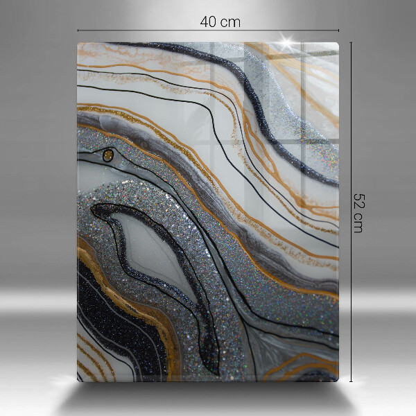 Glass worktop saver Rock with gold