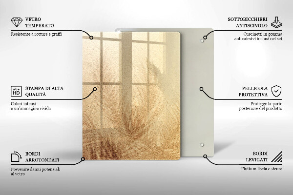 Glass worktop saver Beach sand and holidays