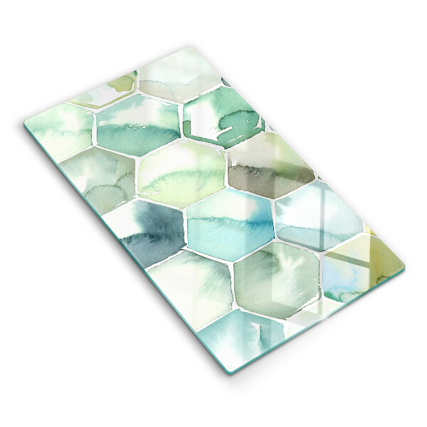 Kitchen countertop cover Watercolor hexagons