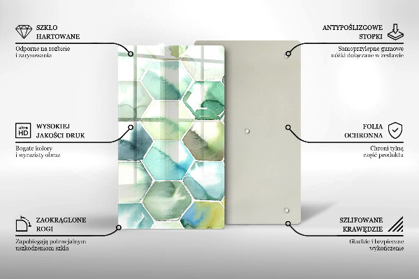 Kitchen countertop cover Watercolor hexagons