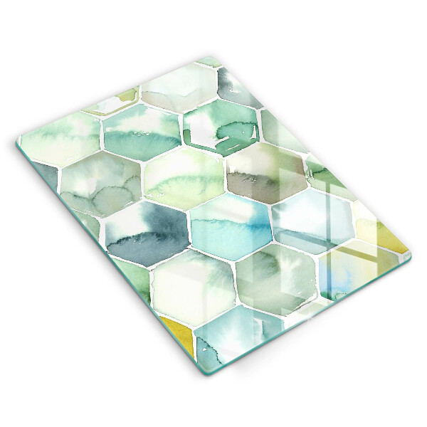 Kitchen countertop cover Watercolor hexagons