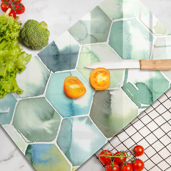 Kitchen countertop cover Watercolor hexagons