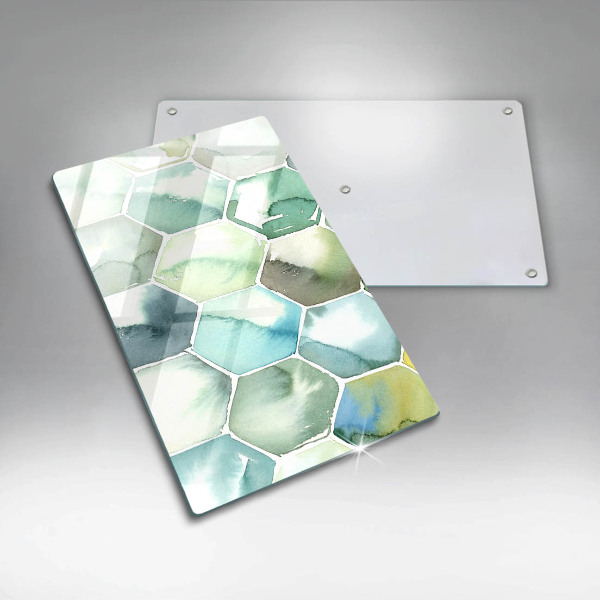 Kitchen countertop cover Watercolor hexagons