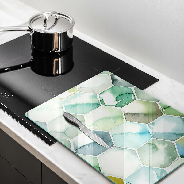 Kitchen countertop cover Watercolor hexagons