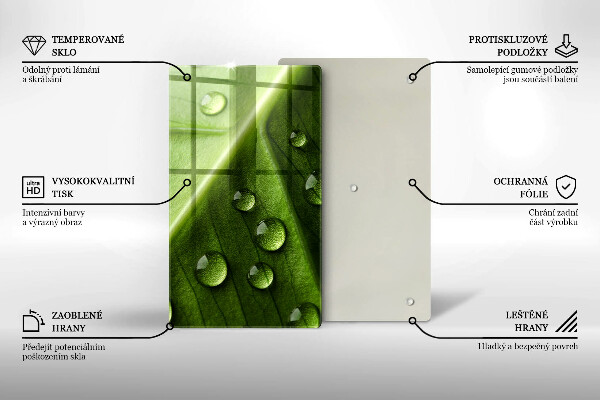 Glass worktop saver Nature Rosa and Leaf