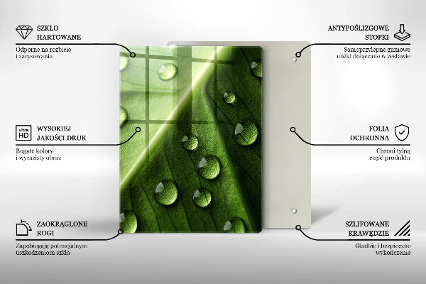 Glass worktop saver Nature Rosa and Leaf