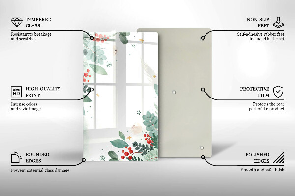 Glass worktop saver Watercolors leaves