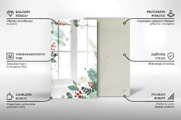 Glass worktop saver Watercolors leaves