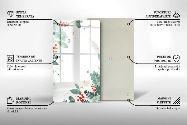 Glass worktop saver Watercolors leaves