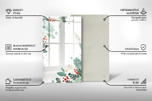 Glass worktop saver Watercolors leaves