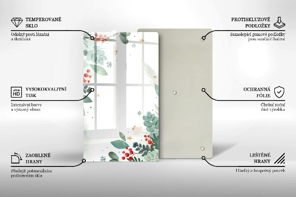 Glass worktop saver Watercolors leaves